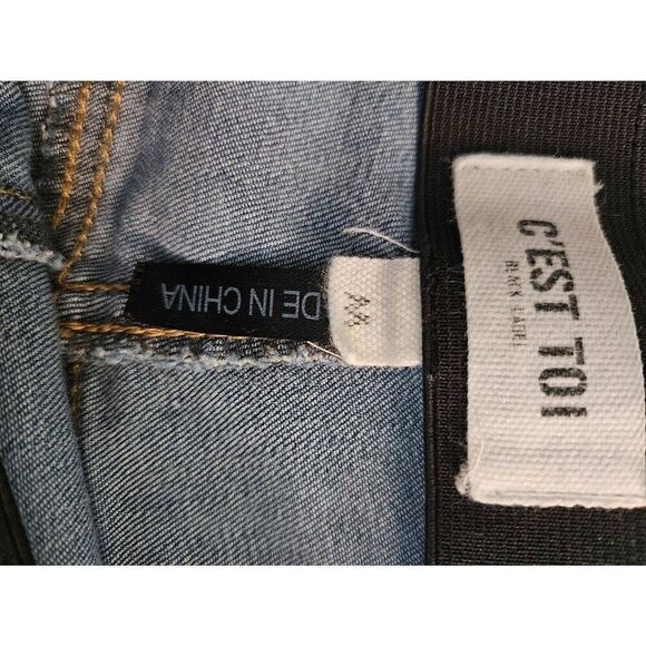 C'EST TOI elastic waistband high rise flared jeans.  Size M. - Picture 3 of 4
